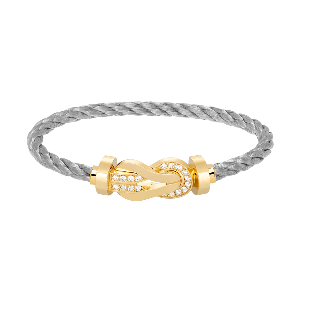 [AuraEcho]CHANCE LARGE 8 FIGURE BUCKLE HALF DIAMOND BRACELET GOLD