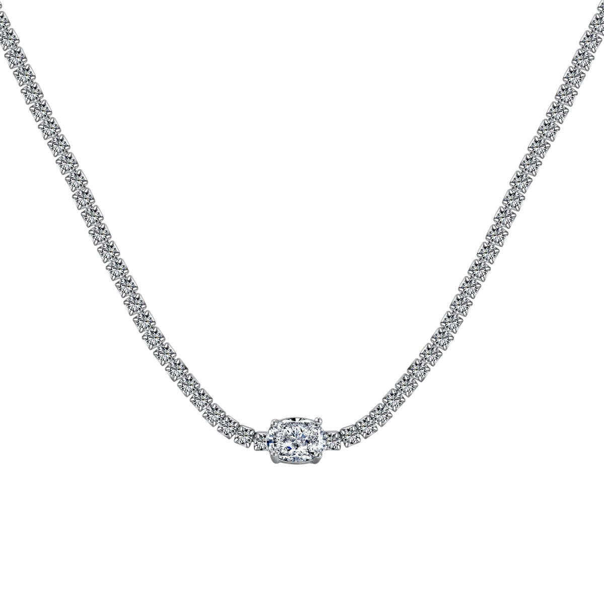 [AuraEcho]1.0 Carat Shining Oval Cut Necklace