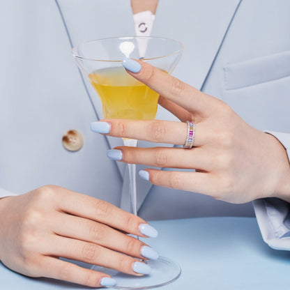 [AuraEcho]Dainty Kaleidoscopic Emerald Cut Daily Ring