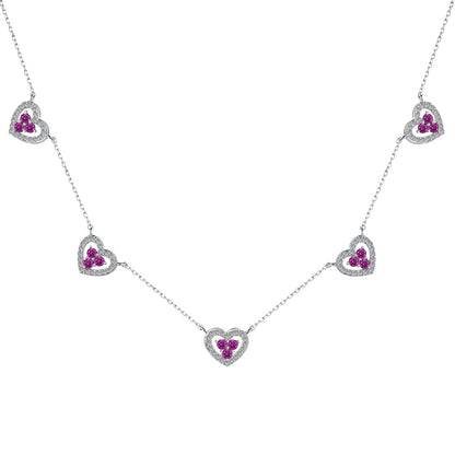 [AuraEcho]Sparkling Five Heart Necklace
