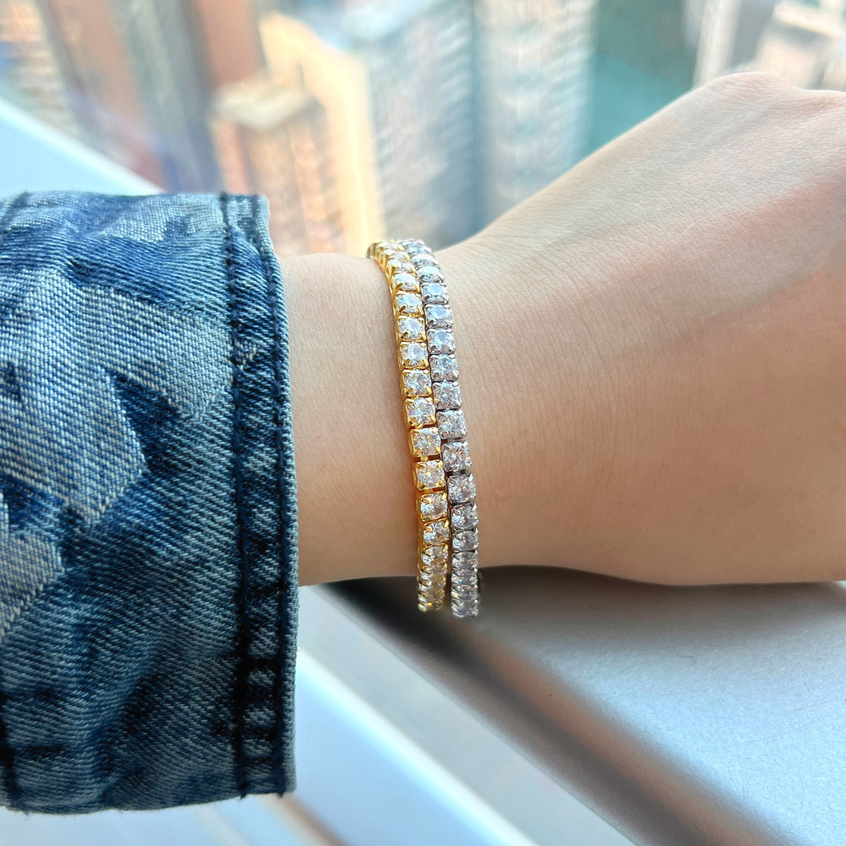 [AuraEcho]Sparkling Radiant Princess Cut Tennis Bracelet