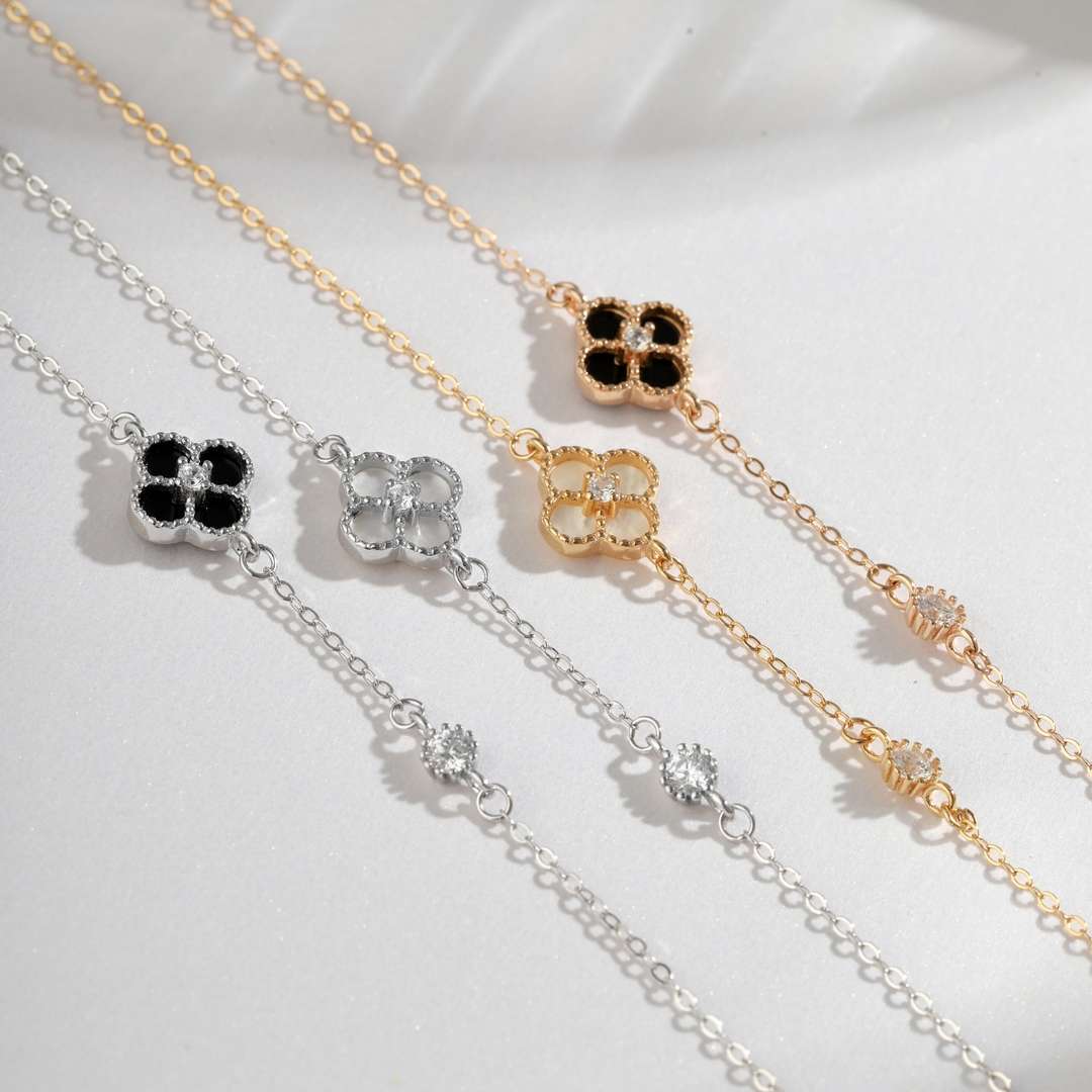 [AuraEcho]Delicate Four Leaf Clover Bracelet