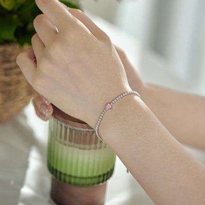 [AuraEcho]0.5 Carat Elegant Romantic Heart Shape Lover Bracelet