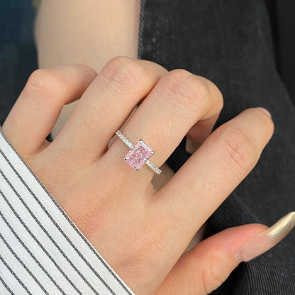[AuraEcho]2.0 Carat Dazzling Sparkling Radiant Cut Party Ring