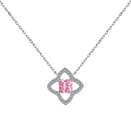[AuraEcho]Exquisite Flower Shape Princess Cut Necklace