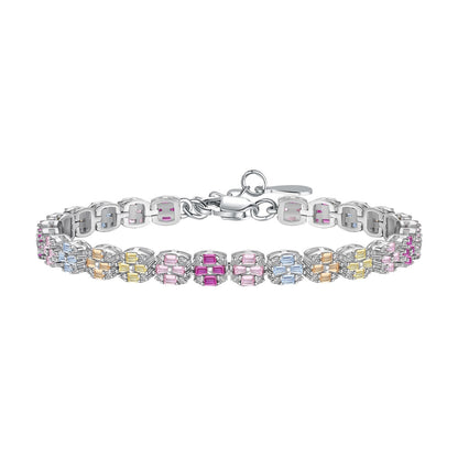 [AuraEcho]Delicate Colorful Emerald Cut Daily Bracelet