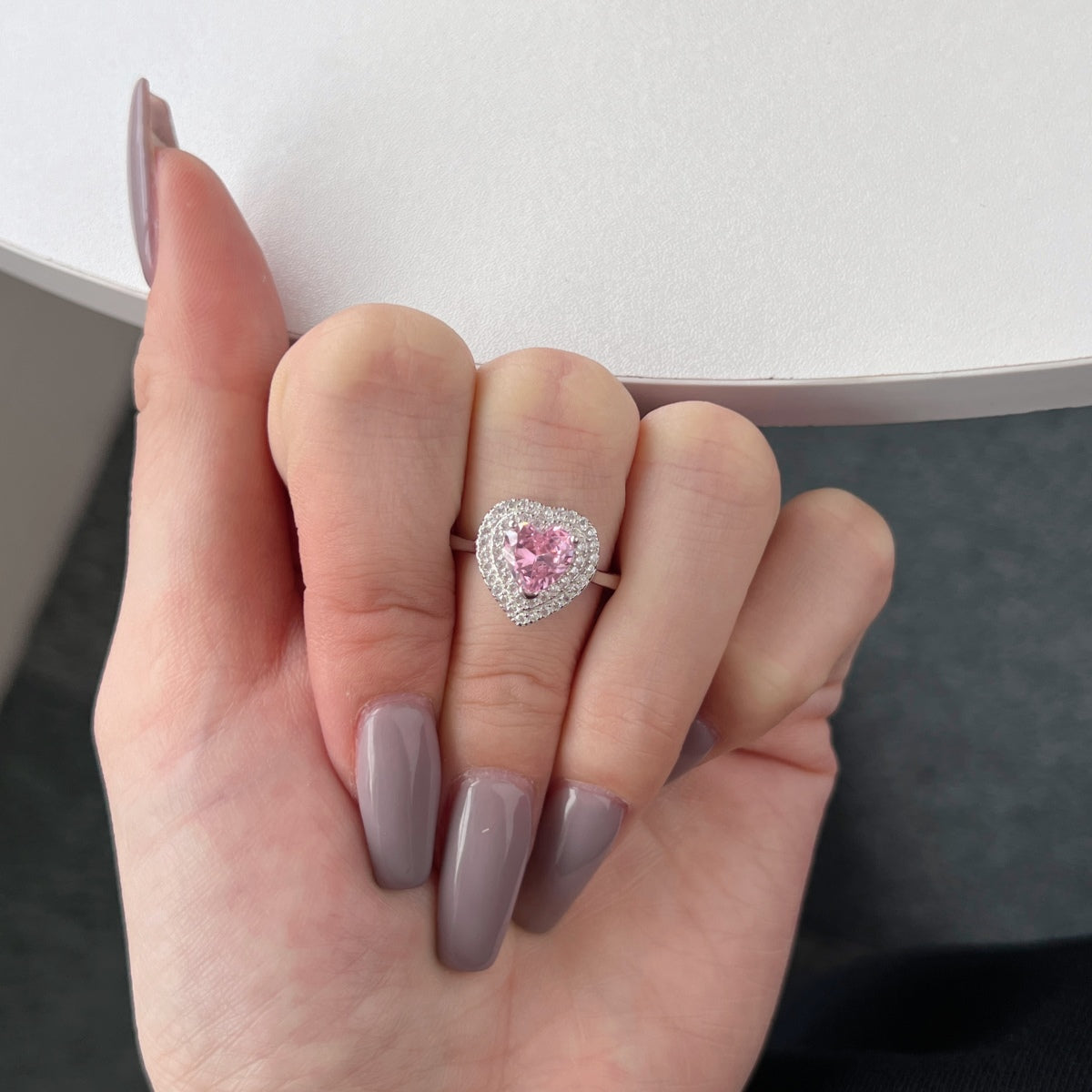 [AuraEcho]Delicate Ebullient Heart Shape Wedding Ring