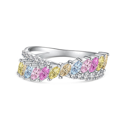 [AuraEcho]Unique Colorful Marquise Cut Daily Ring