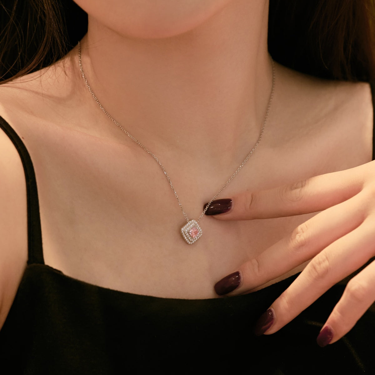 [AuraEcho]Sparkling Asscher Cut Necklace