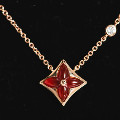 [AuraEcho]STAR NECKLACE PINK GOLD 1 DIAMOND