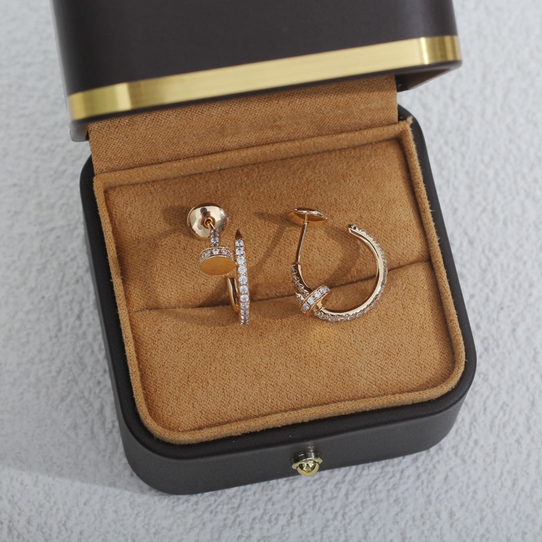 [AuraEcho]JUSTE EARRINGS 12.75MM PINK GOLD DIAMOND