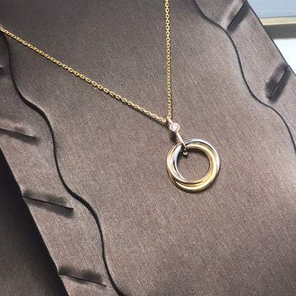 [AuraEcho]TRINITY SILVER GOLD PINK GOLD NECKLACE