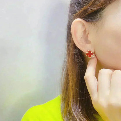 [AuraEcho]CLOVER MEDIUM 1 MOTIFS CARNELIAN  EARRINGS