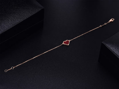 [AuraEcho]HEART CARNELIAN PINK GOLD BRACELET
