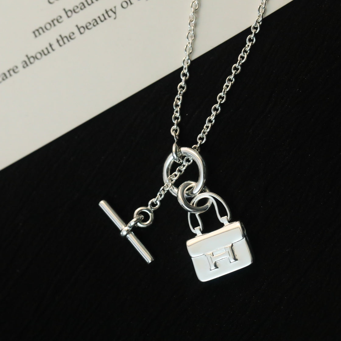 [AuraEcho]POP H PEDANT SILVER NECKLACE