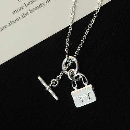 [AuraEcho]POP H PEDANT SILVER NECKLACE