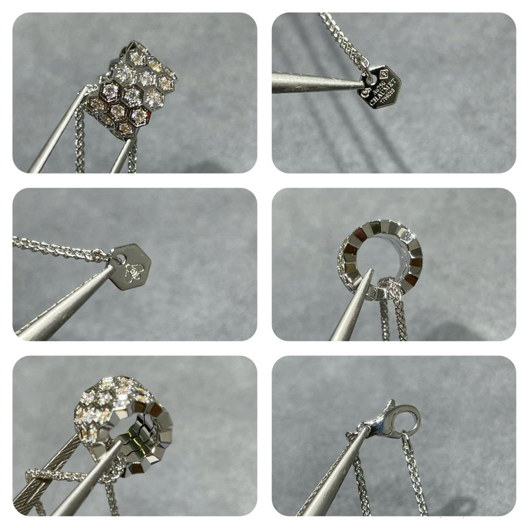 [AuraEcho]BEE LOVE DIAMOND PAVED 3 ROW NECKLACE