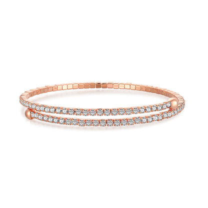 [AuraEcho]Row of Diamonds Round Fashion Bracelet