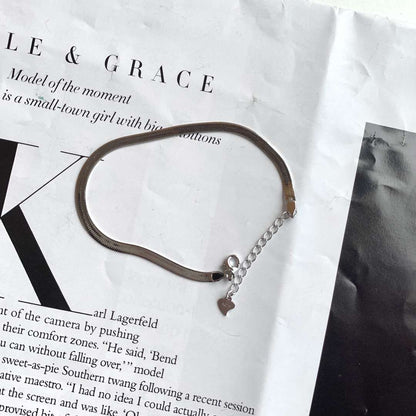 [AuraEcho]Flat Snake Bone Chain Blade Necklace