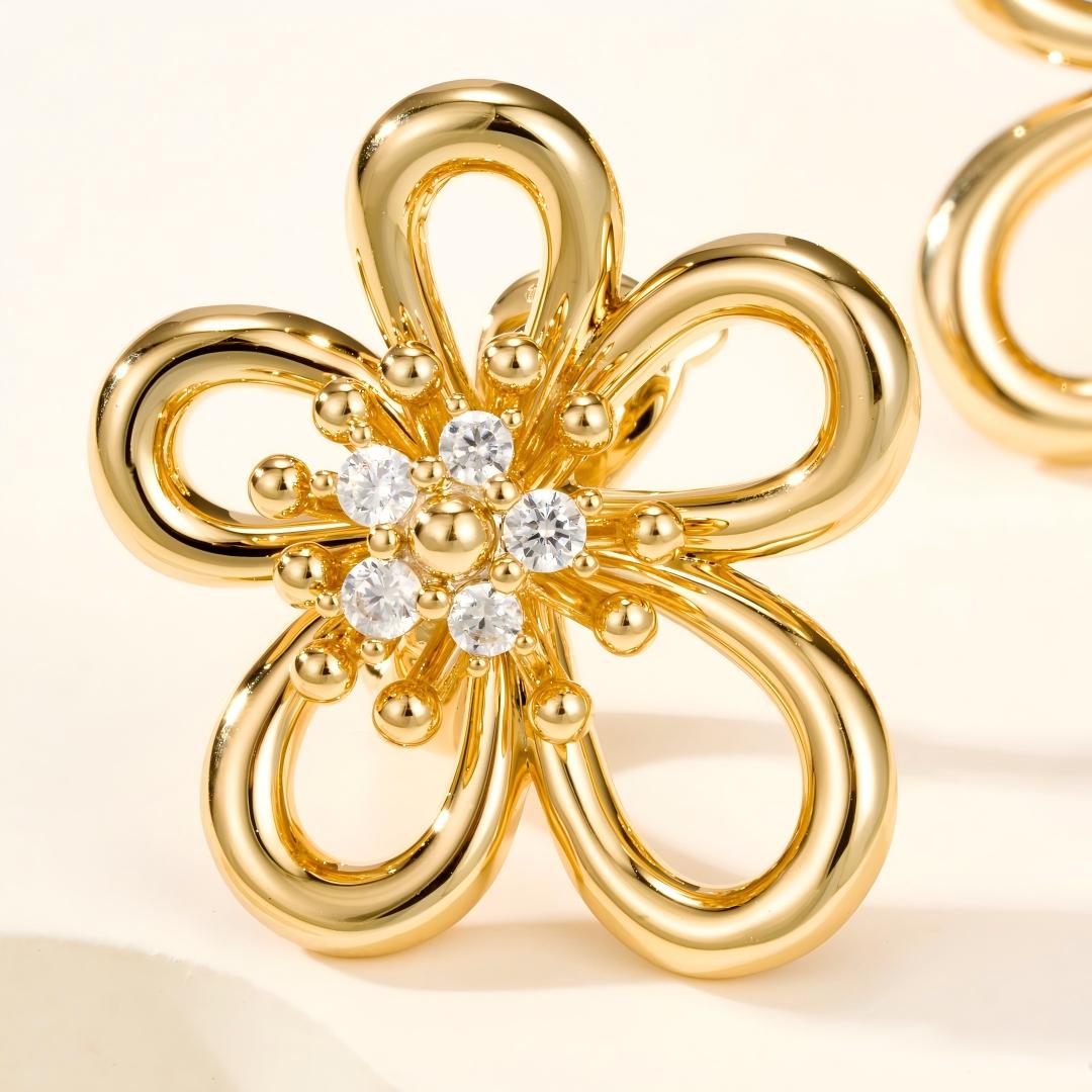 [AuraEcho] FLOWERLACE EARRING 5 DIAMONDS