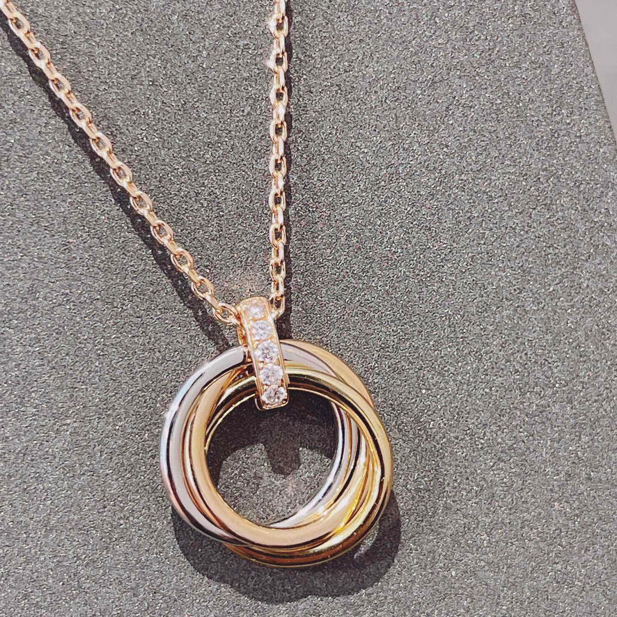 [AuraEcho]TRINITY NECKLACE GOLD  DIAMONDS