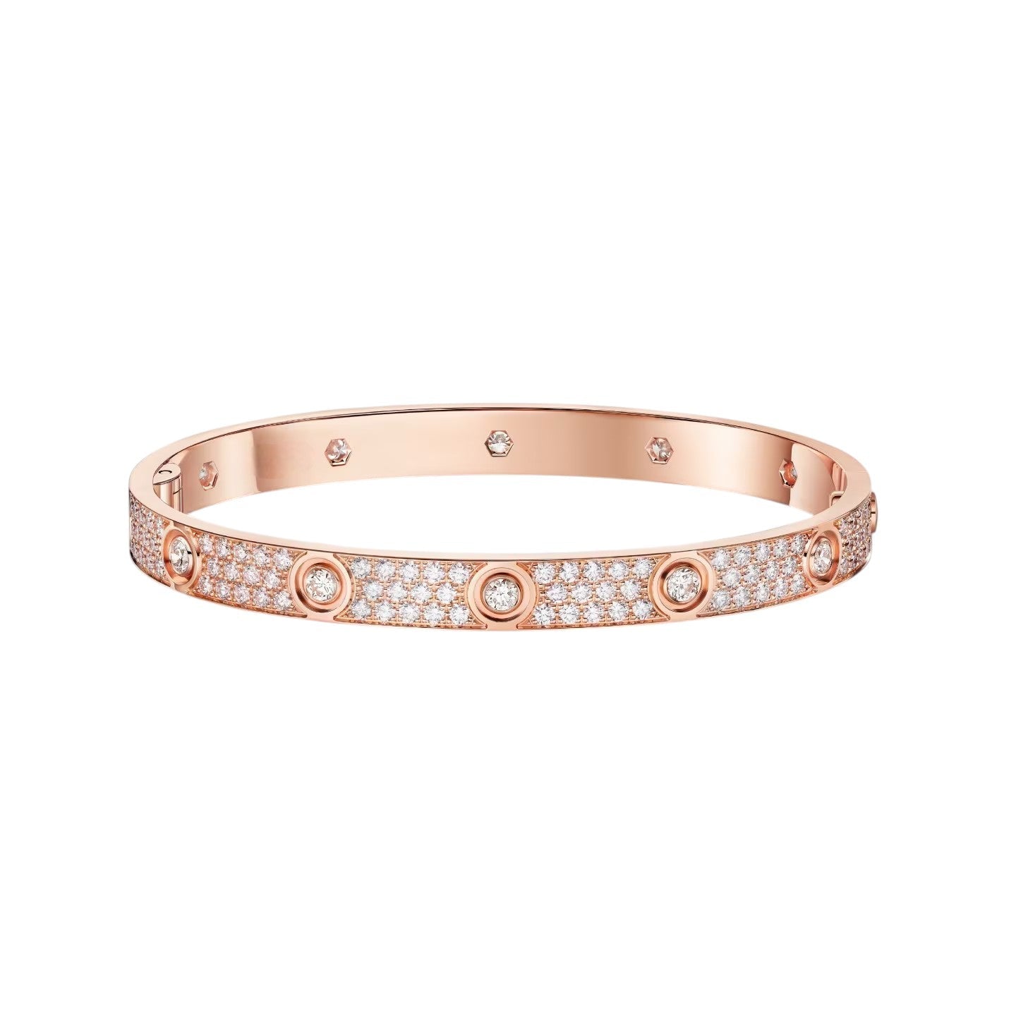 [AuraEcho]LOVE BRACELET 6.1MM DIAMOND-PAVED 10 BIG DIAMONDS