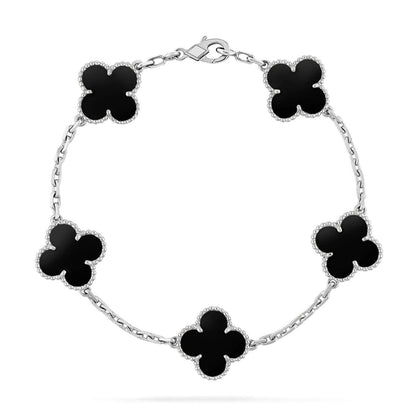 [AuraEcho] CLOVER 5 MOTIF ONYXS BRACELET COLLECTION