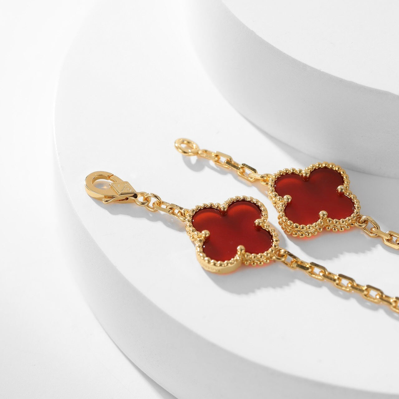 [AuraEcho]CLOVER 10 MOTIFS CARNELIAN NECKLACE