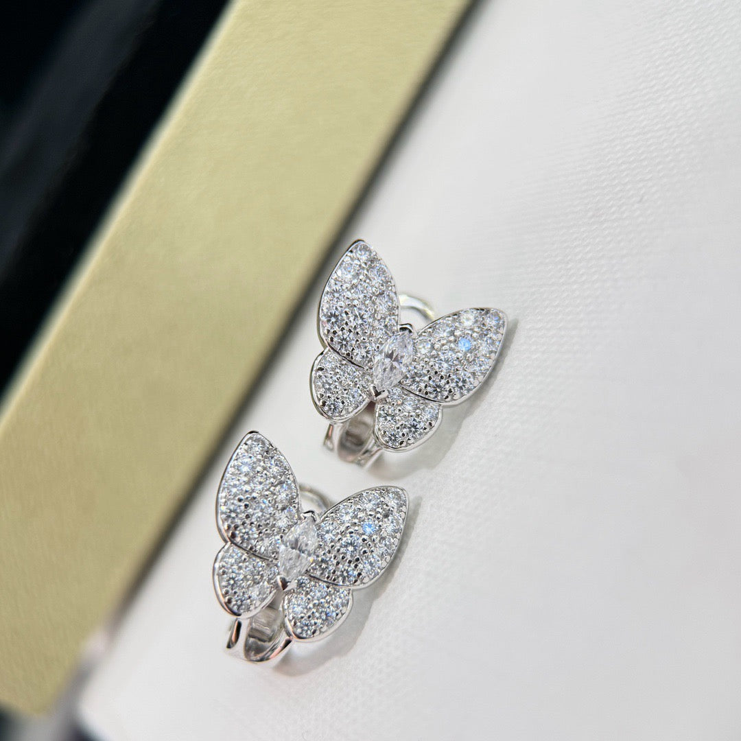 [AuraEcho]BUTTERFLY ALL DIAMOND EARRINGS