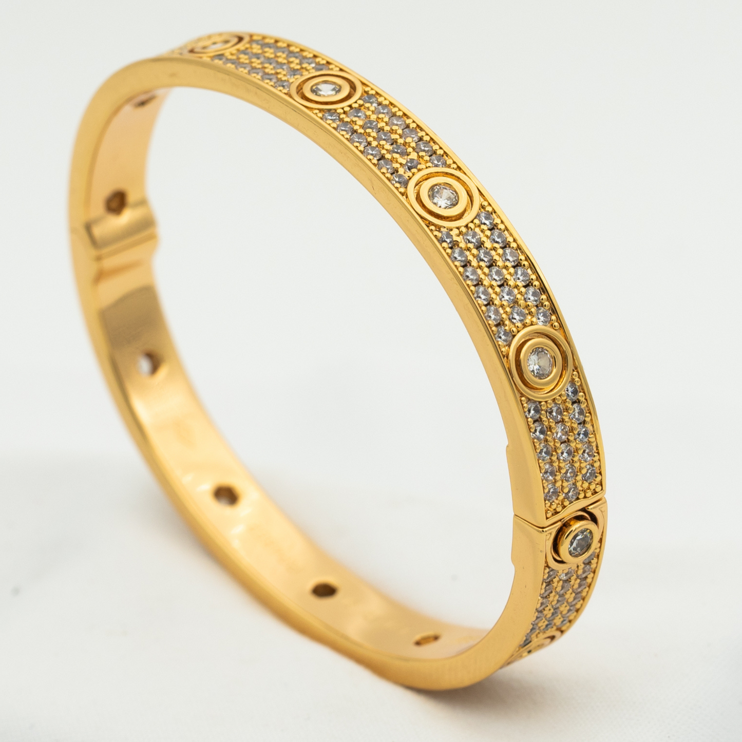 [AuraEcho]LOVE BRACELET 6.1MM DIAMOND-PAVED 10 BIG DIAMONDS