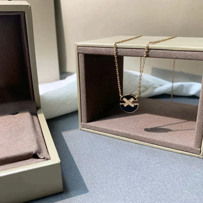 [AuraEcho]JEUX DE ROSE GOLD DIAMOND NECKLACE