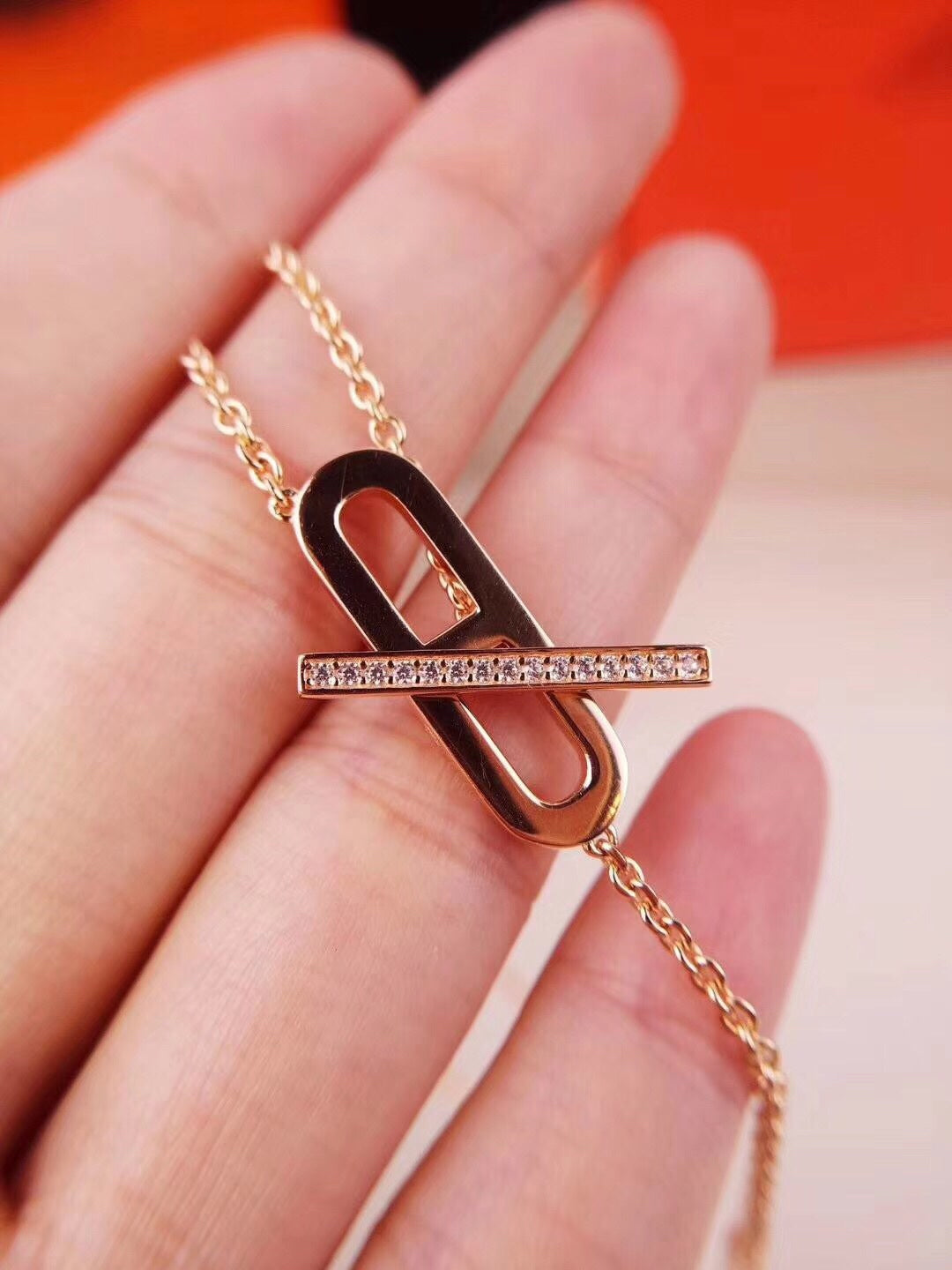 [AuraEcho]HM NECKLACE PLATINUM ROSE GOLD DIAMOND