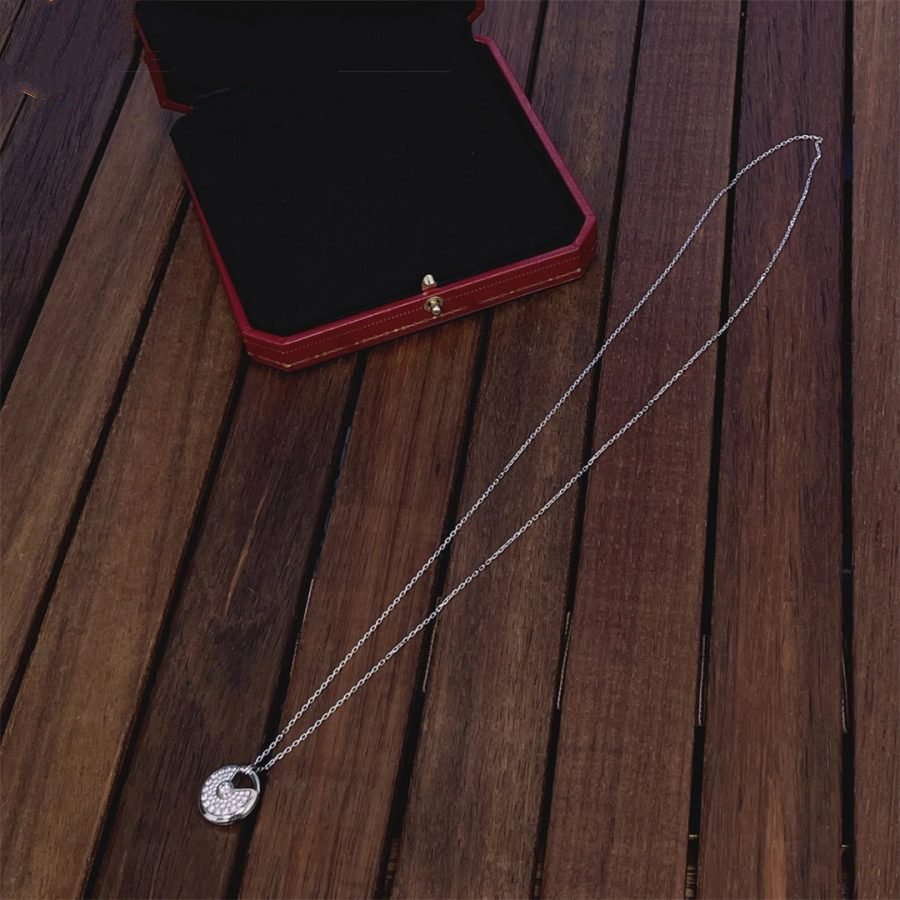 [AuraEcho]AMULETTE SILVER FULL DIAMOND NECKLACE