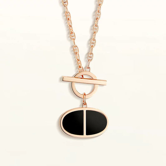 [AuraEcho]CHAINE VERSO BLACK CERAMIC NECKLACE
