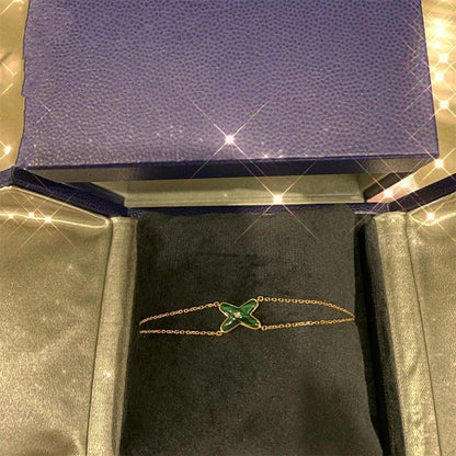 [AuraEcho]JEUX BRACELET MALACHITE PINK GOLD 1 DIAMOND