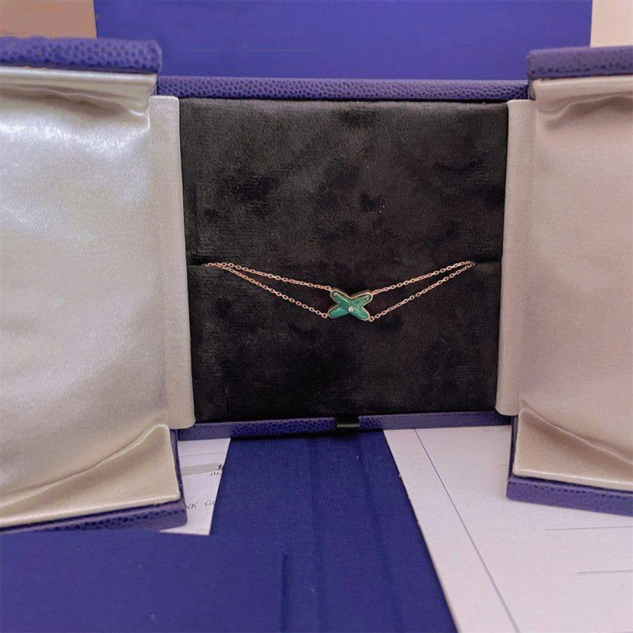 [AuraEcho]JEUX BRACELET MALACHITE PINK GOLD 1 DIAMOND