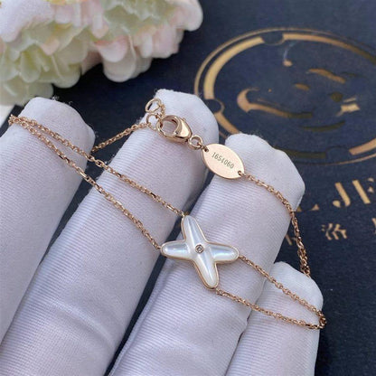 [AuraEcho]JEUX BRACELET WHITE MOP PINK GOLD 1 DIAMOND