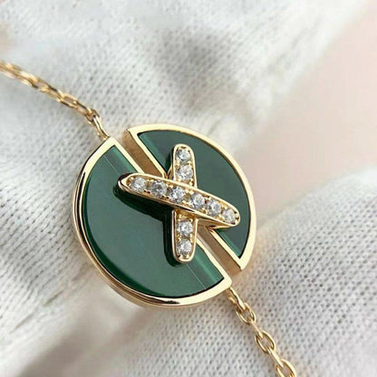 [AuraEcho]JEUX DE BRACELET MALACHITE PINK GOLD DIAMONDS