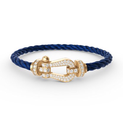 [AuraEcho]FORCE LARGE HORSESHOE FULL DIAMOND BRACELET GOLD