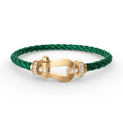 [AuraEcho]FORCE LARGE HORSESHOE HALF DIAMOND BRACELET GOLD