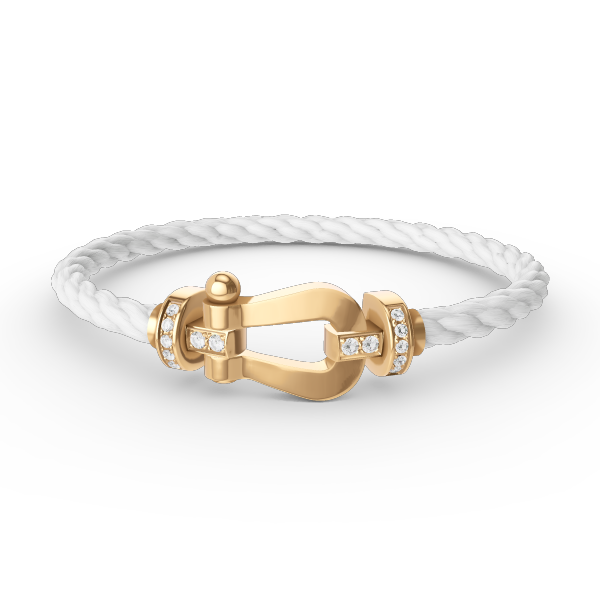 [AuraEcho]FORCE LARGE HORSESHOE HALF DIAMOND BRACELET GOLD