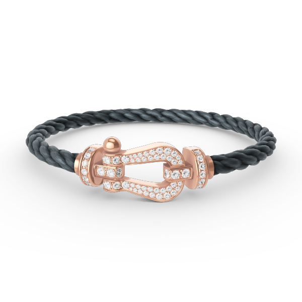 [AuraEcho]FORCE LARGE HORSESHOE FULL DIAMOND BRACELET ROSE GOLD