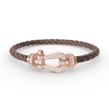 [AuraEcho]FORCE LARGE HORSESHOE FULL DIAMOND BRACELET ROSE GOLD