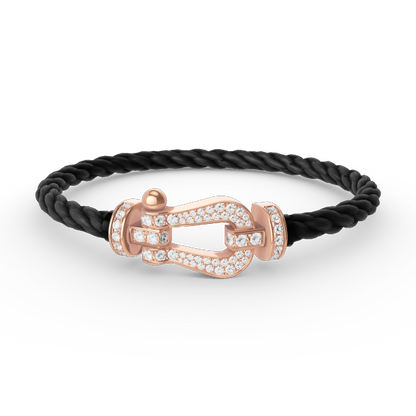 [AuraEcho]FORCE LARGE HORSESHOE FULL DIAMOND BRACELET ROSE GOLD